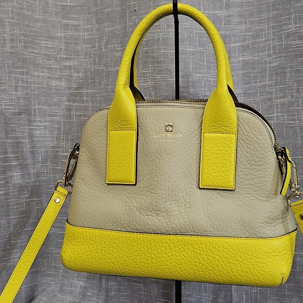 Kate Spade Vibrant Yellow and Cream Satchel